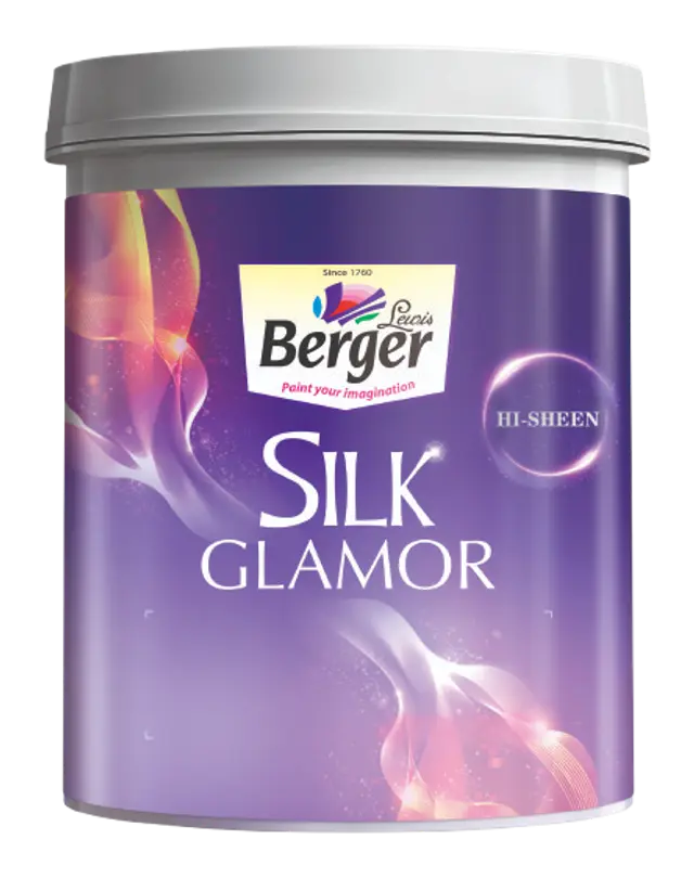 Berger Silk Glamor High Sheen paint packaging
