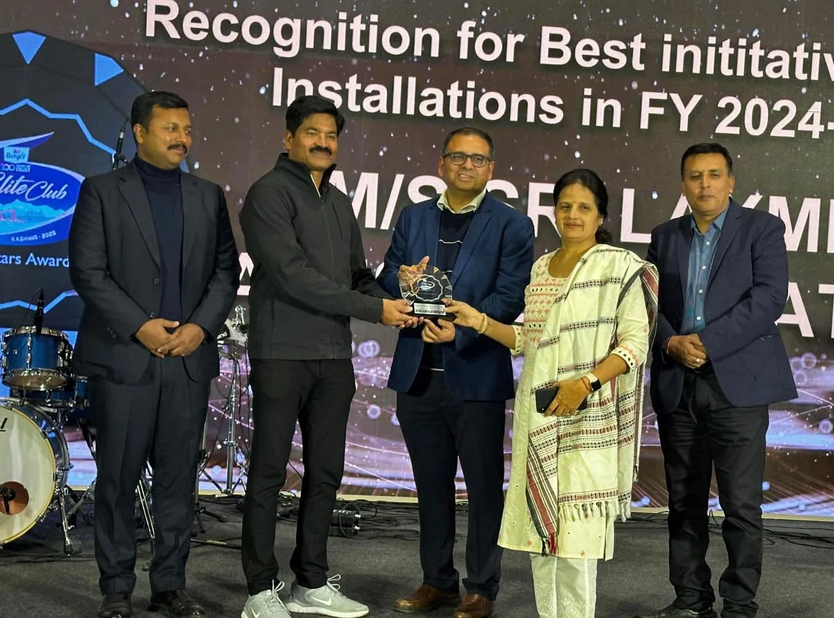 Company representatives receiving recognition